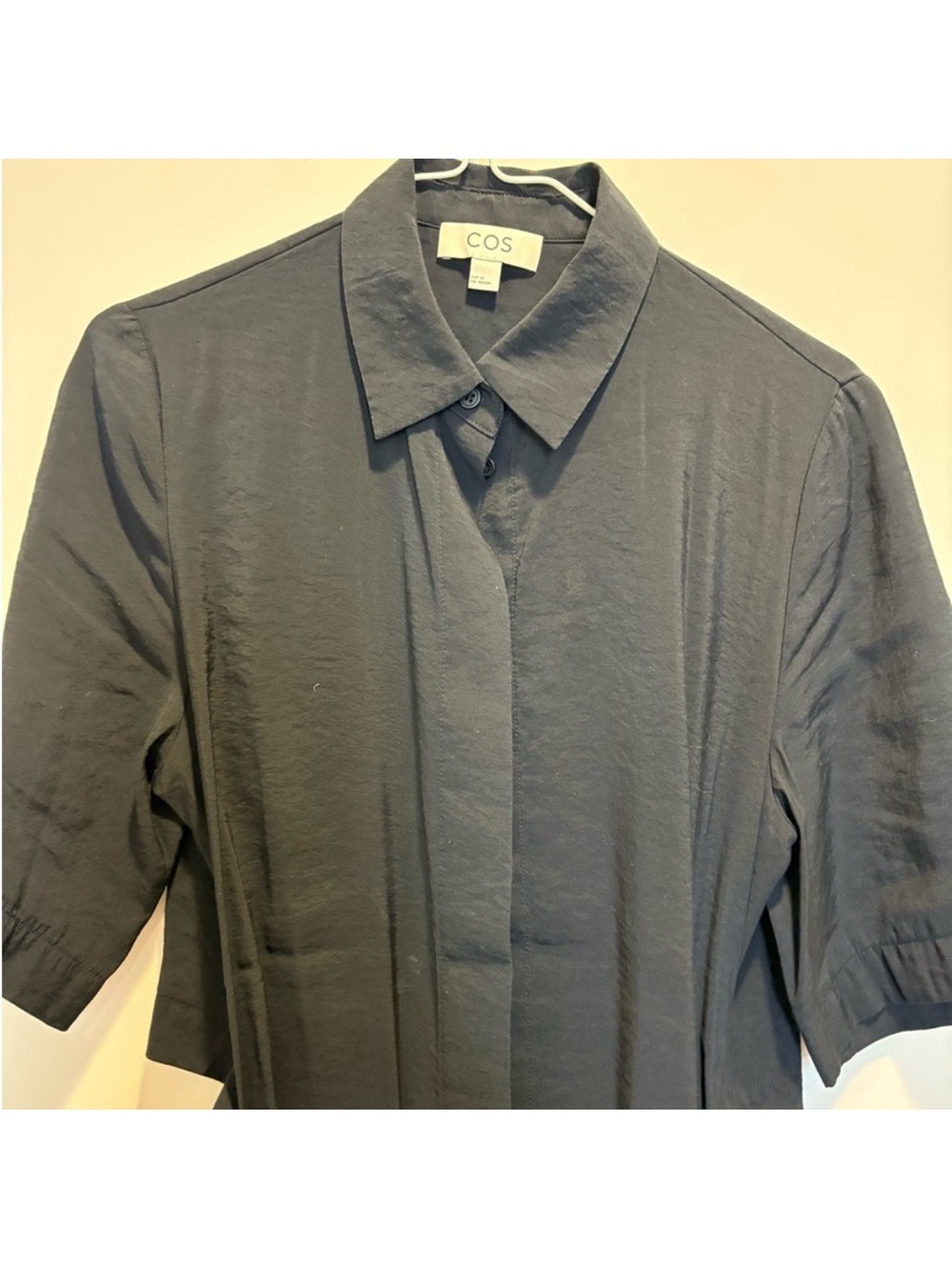 COS Black Short-Sleeve Midi Shirt Dress - Picture 3 of 4